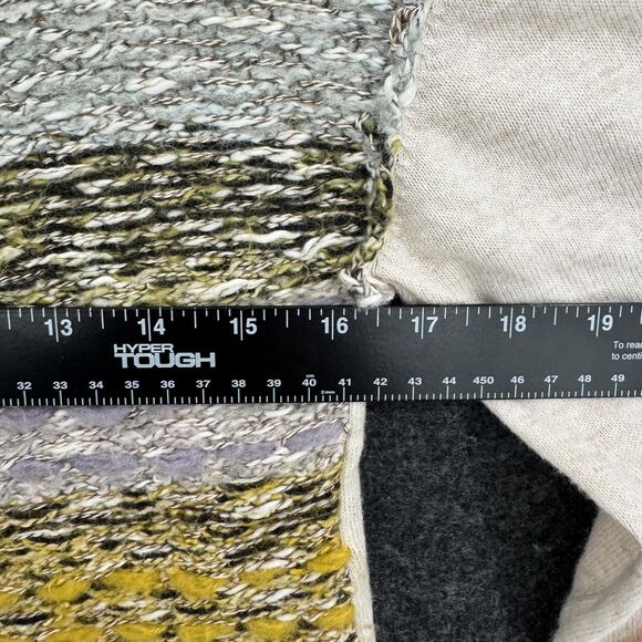Anthropologie Moth Sweater Womens Small Beige Multi Patchwork Knit Pullover - Picture 4 of 9